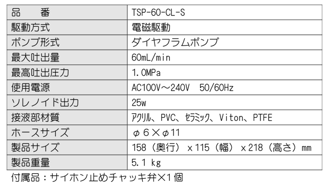 TSP60CLS_仕様